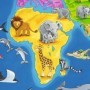 Puzzle tip rama harta lumii cu animale 30 piese